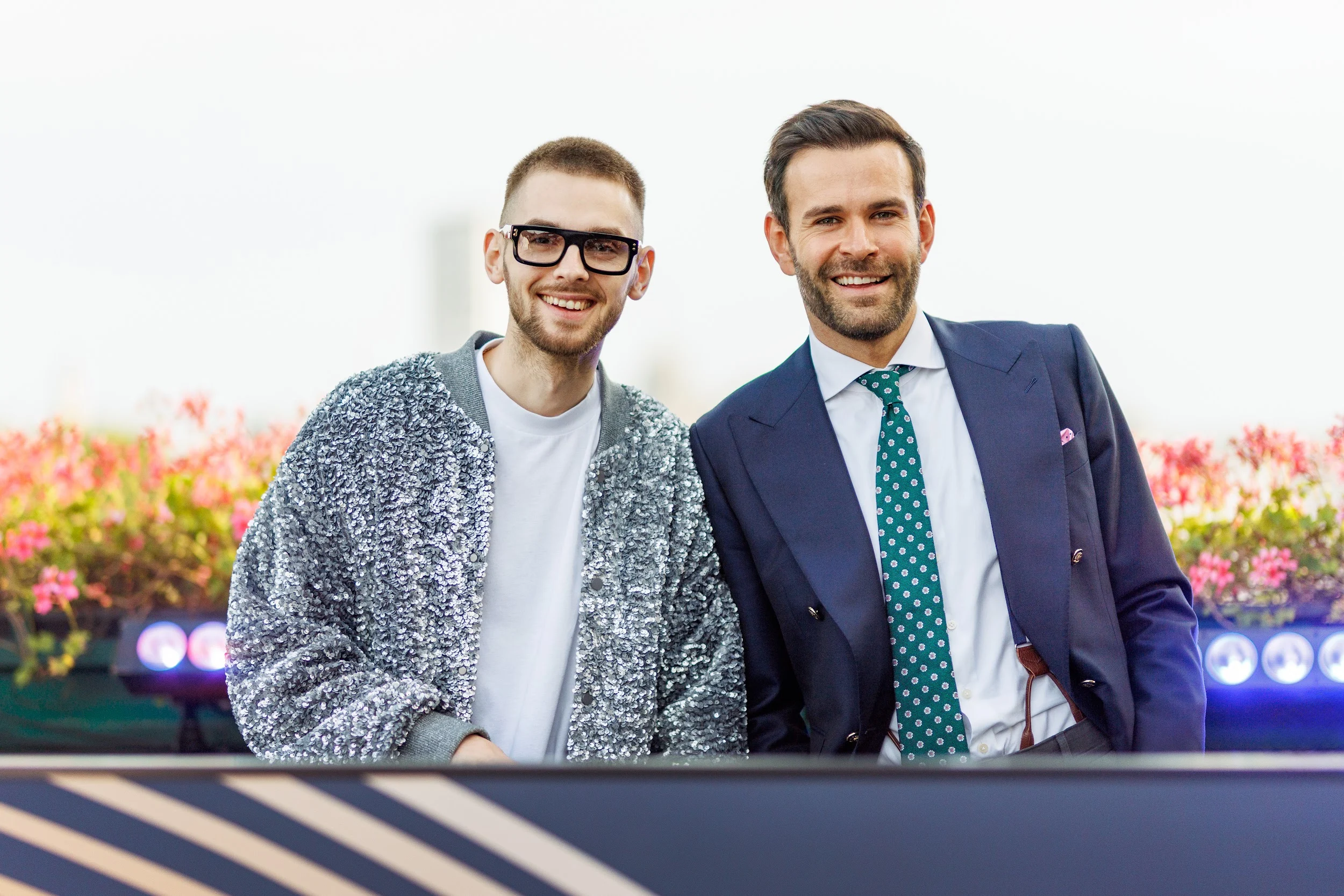 Guests photographed at the Golden Awards stage