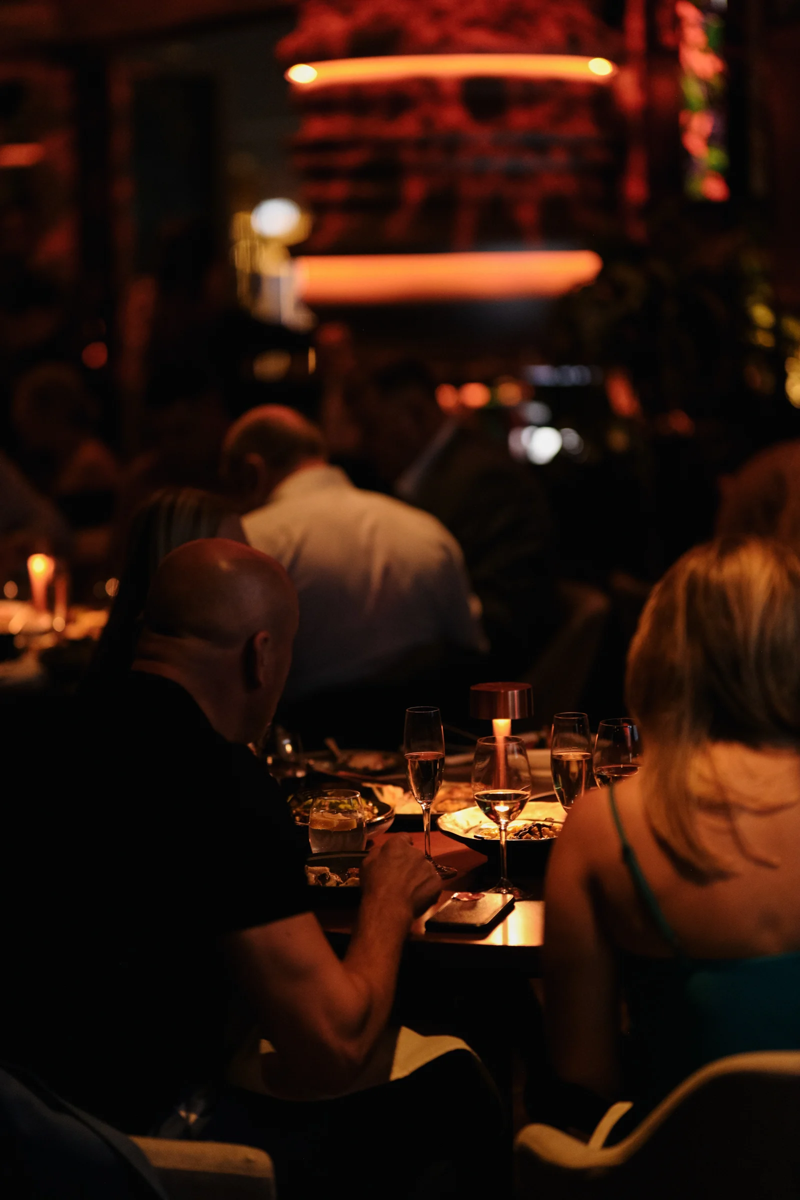 Guests dining during the private event