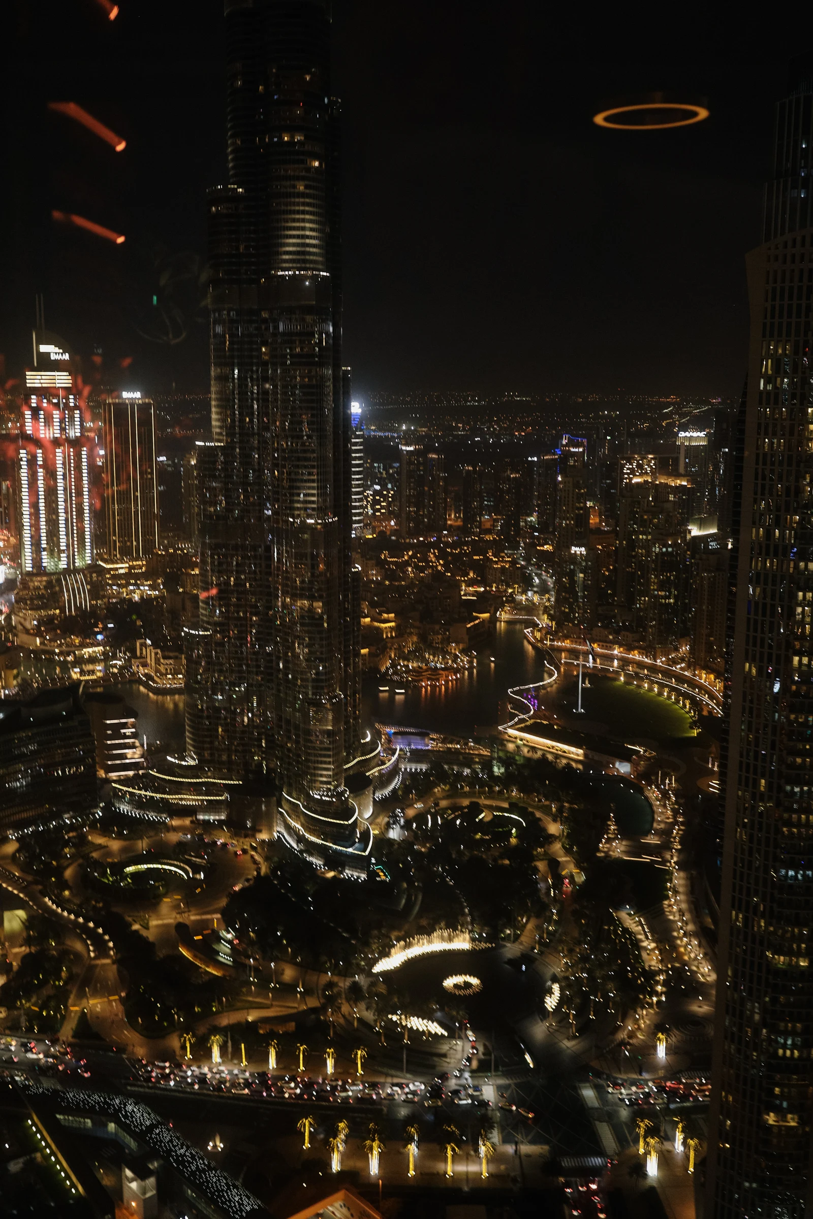 Night view of Downtown Dubai from the rooftop venue